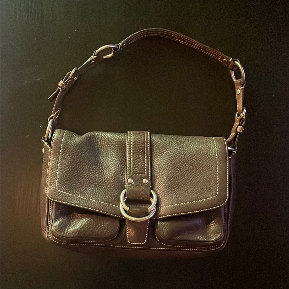 Coach Brown Leather Shoulder Bag with Vintage Charm